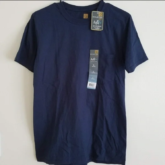 Gold Toe Shirts Goldtoe Mens Short Sleeved Navy Tshirt Small